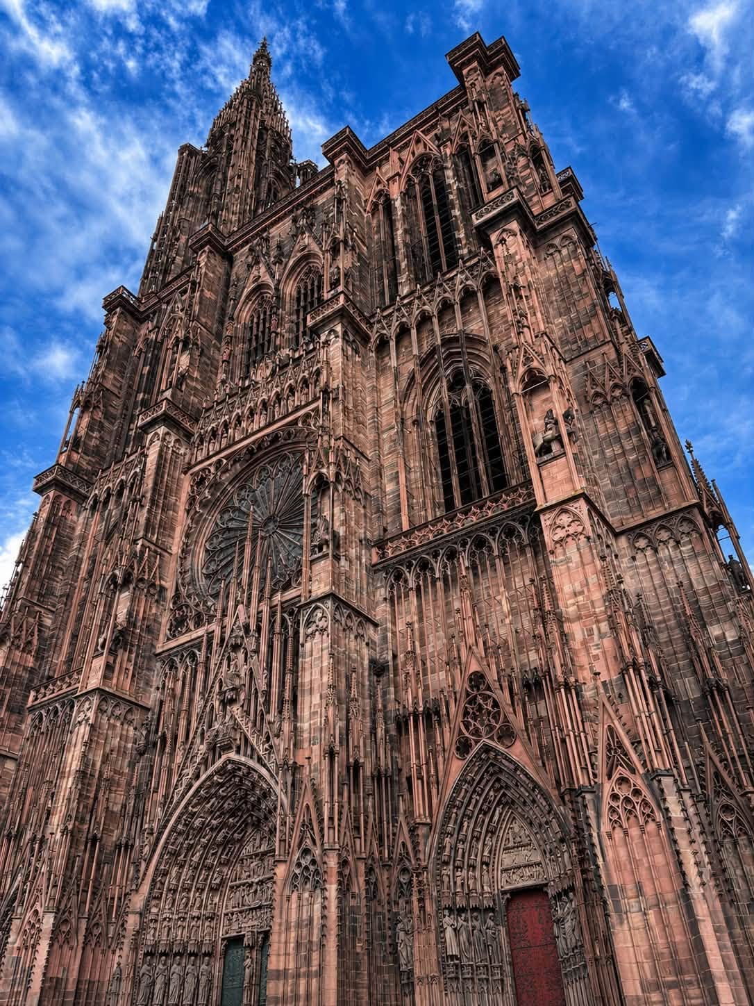 The facade and spire of Strasbourg Cathedral